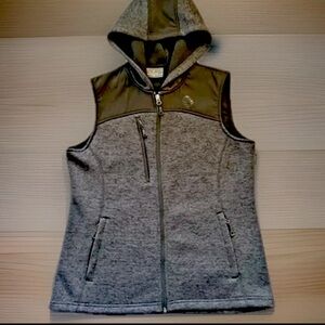 FOSSA Vest Womens Small Charcoal Gray Black Apparel District Fleece Zip Up #9949